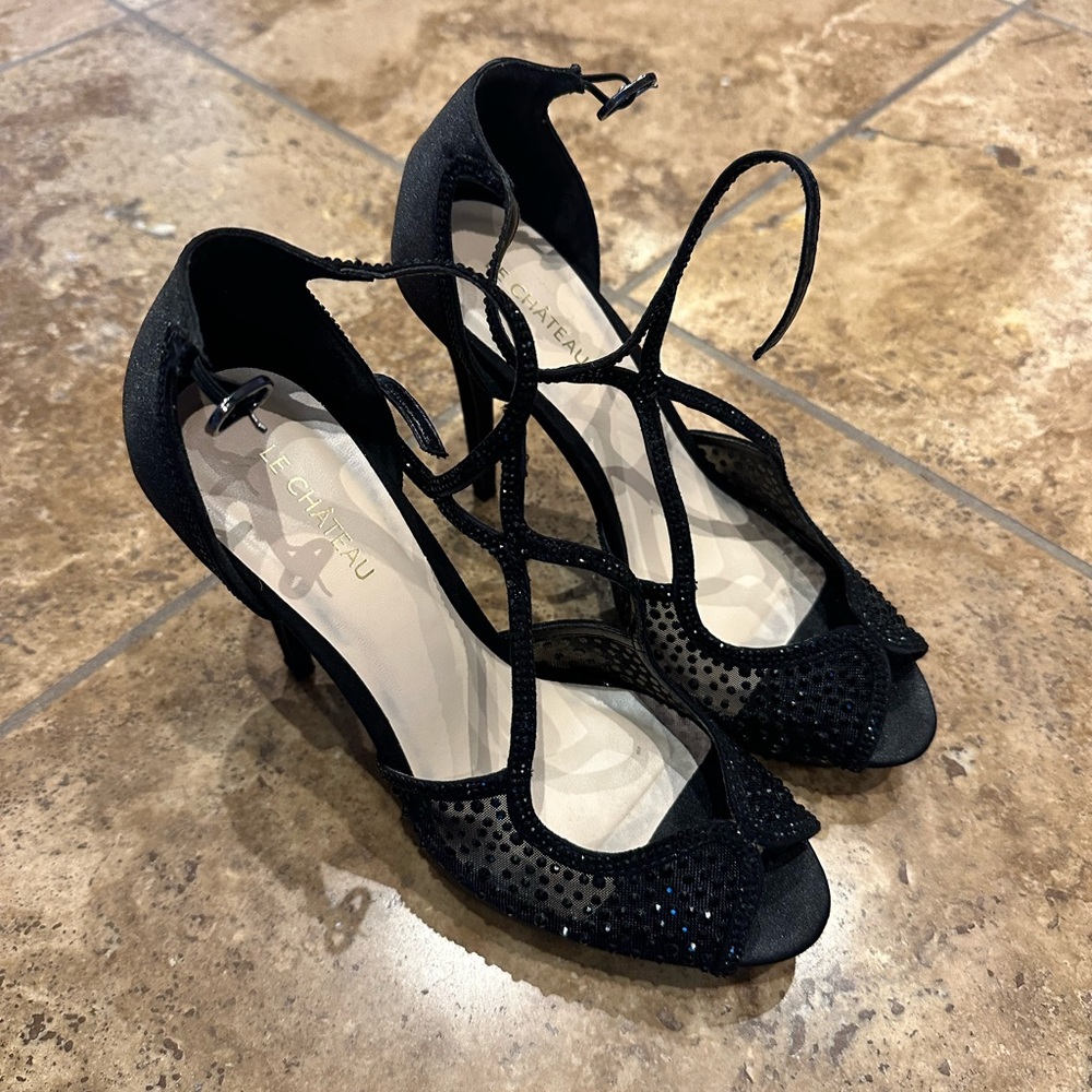 Le Chateau black sequin heels